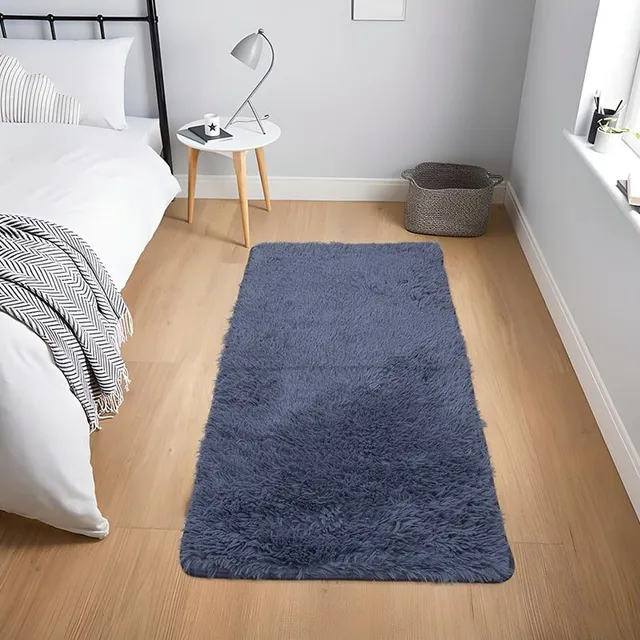 Tapetes Pie De Cama Peludos 50*80 Cms Antideslizante