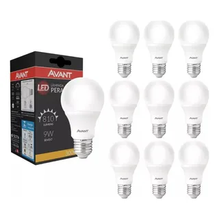 Kit 10 Lùmpada Led 9w Bulbo Soquete E27 127/220v Casa Comércio Cor Da Luz Branco-quente 3000k Kit 10 Lùmpada Led 9w Bulbo Soquete E27 127/220v Casa Comércio Cor Da Luz Branco-quente 3000k