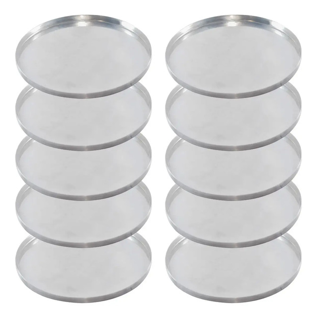 Mini Forma De Pizza 10 Cm Jogo 10 Peças Aluminio Resistente Prateado Mini Forma De Pizza 10 Cm Jogo 10 Peças Aluminio Resistente Prateado