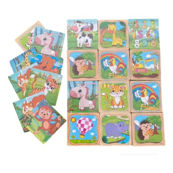 Pack X 10 Rompecabeza Madera Animales Transportes Souvenir