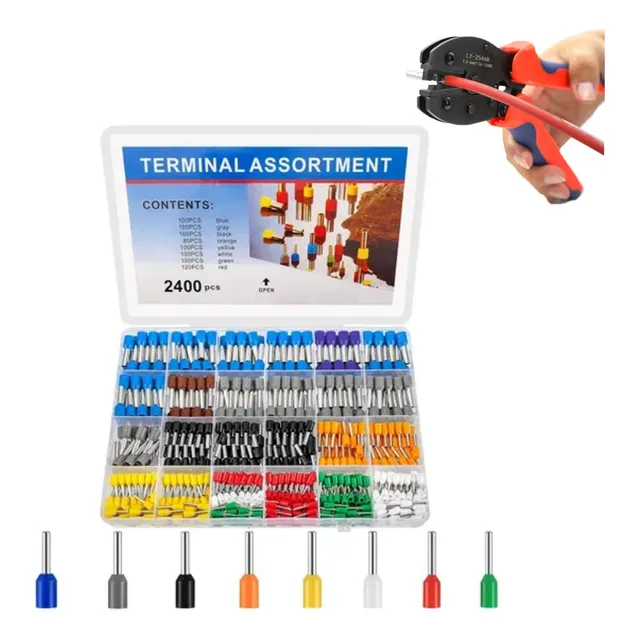 2400 Terminales Conectores Pinzas Crimpadoras Cable Alambre