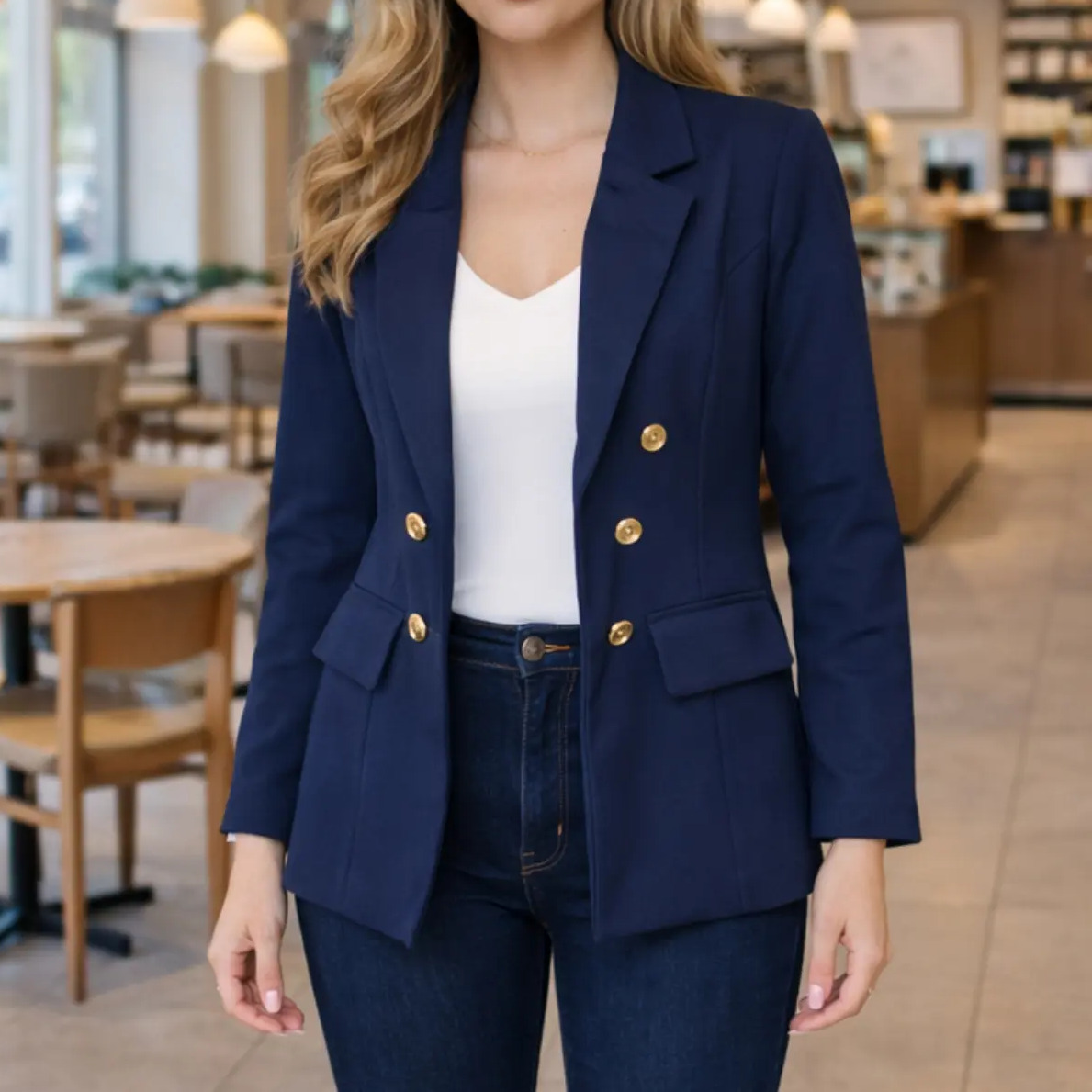 Blazer feminino alfaiataria terninho social