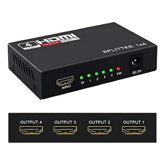 Switch Splitter Multiplicador Hdmi 4 Salidas Activo Full Hd