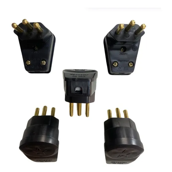 Kit Plug Pino Macho Triangular 90o 10a 20a  10 E 20 Amperes