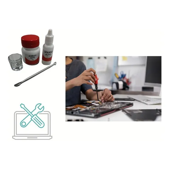 Resina Reparo Conserto Carcaça De Notebook  - Kit Completo