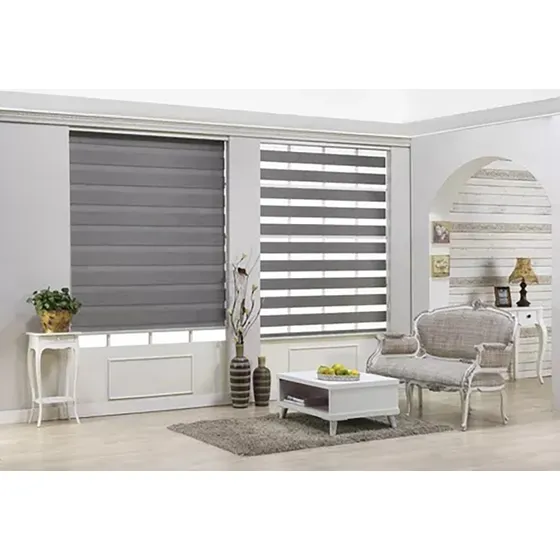 Cortina Roller Duo Zebra Dia Y Noche Persiana 100x180cm Gris