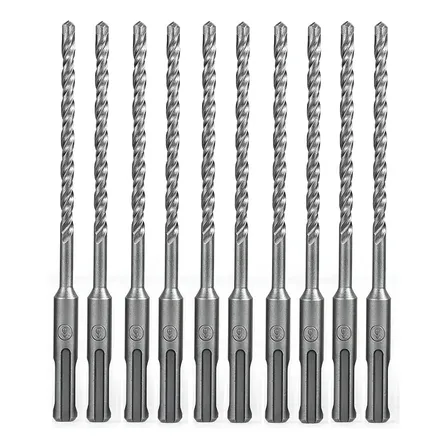 Kit 10 Brocas Sds Plus 6x160mm Concreto Construção