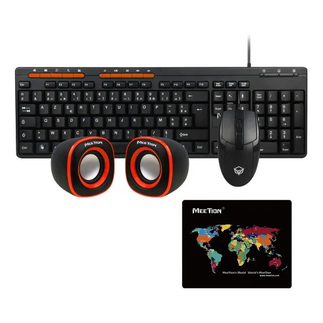 Combo Meetion 4 En 1. Teclado, Mouse, Parlantes, Pad Mouse