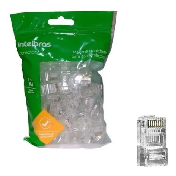 Conector Rj45 Cat5e Intelbras Conex 1000 Pacote 100 Unidades
