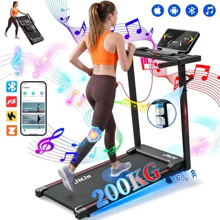 Esteira Elétrica Jmjn 3hp 14km/h Com Bluetooth E App 200kg Preto-app 127v