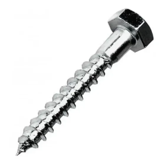 Tornillo Tirafondo En Acero Galvanizado 1/4 X 100mm X 100 U