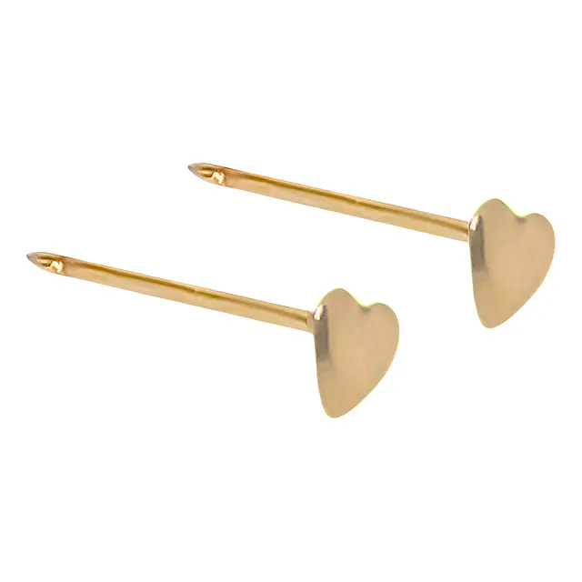Arete Abridor Corazón Bebé Recién Nacida Oro 18k Piercing 
