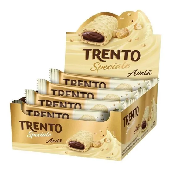 Trento Speciale Avelã Ao Leite Wafer Com 12 Unidades 26g