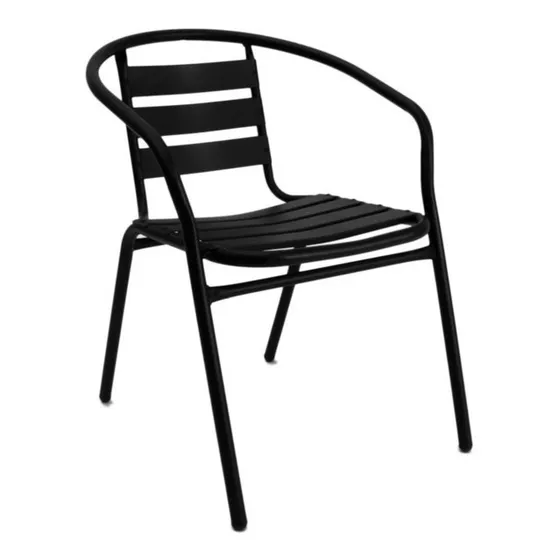 Silla Exahome Black Apilable Con Apoyabrazos Hogar Comercial