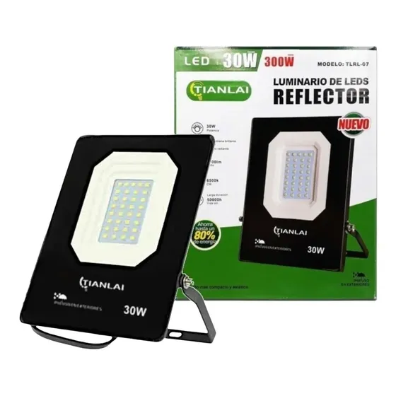Reflector Led 30w R13W30S06 Interperie ip66 Cristal Tianlai 127v Color De La Carcasa Negro