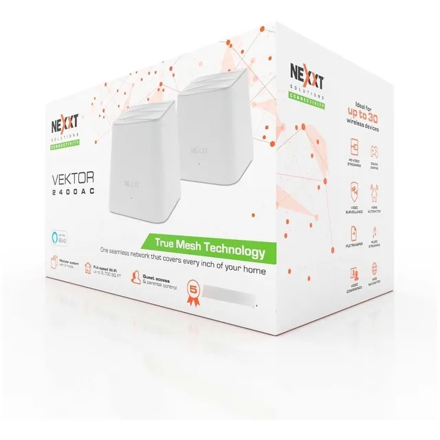 Vektor 2400-ac Mesh Chile 1200mbps 2 Nodos Nexxt Ncm-2400-c