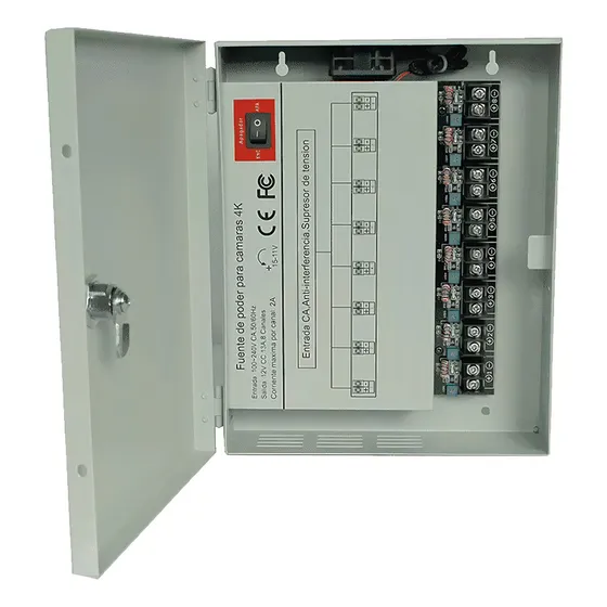 Fuente De Poder De 11 A 15 Vcd 13 Amperes 8 Camaras 4k/ 4mp