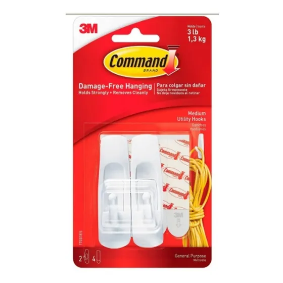 Ganchos 3m De Uso General Command X 2 Unidades Color Blanco