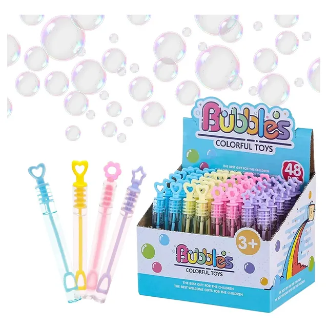 48 Burbujero Colores Tapa Corazon Gel Lanza Burbujas