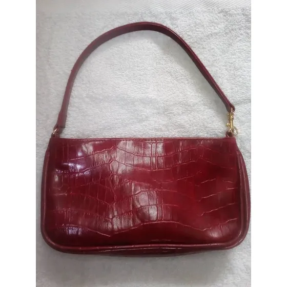 Cartera De Damas Nueva Color Rojo Vino Con Asa Removible