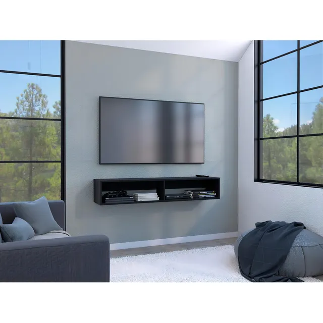 Mesa Para Tv Flotante Kerin, Wengue. Color Wengue