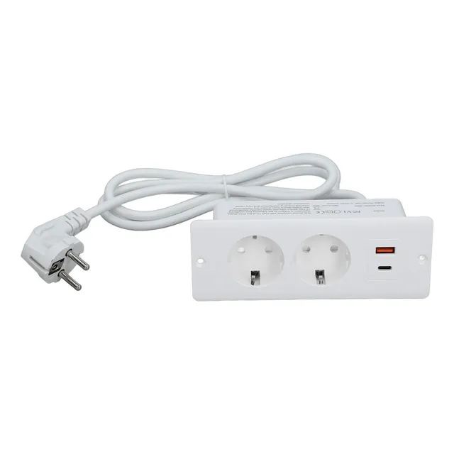 Enchufe Empotrado For Muebles, 2 Enchufes Pd20w Usb C