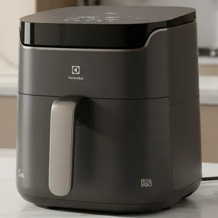 Air fryer Fritadeira Elétrica sem oleo Rita Lobo 5,6L 9 receitas funções pré-definidas Painel Digital timer 60min desligamento automático cesto removivel antiaderente 1400W Electrolux EAF45 Cinza
