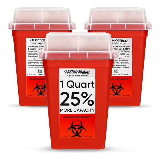 1 Quart Size (pack Of 3) | Sharps Disposal Container |