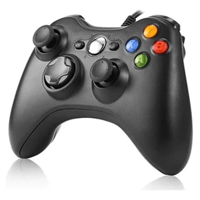 Joystick Mando Control Compatible con Xbox 360 Pc Cable 1,75 Mts Color Negro