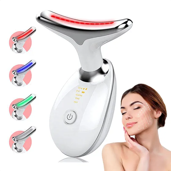 Aparelho Tratamento Facial Led Terapia 3 Cores Lift Fototerapia Massageador Rosto Estética
