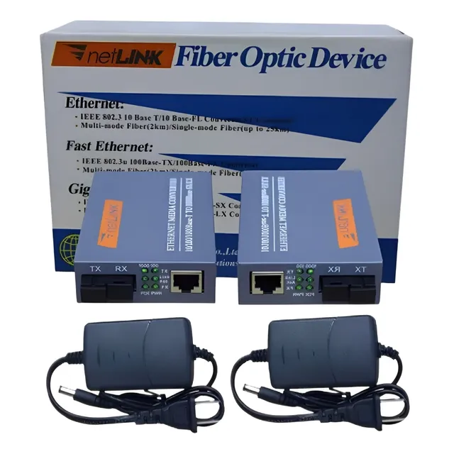 Convertidor De Medios Fibra Óptica A Giga (10/100/1000) 25km