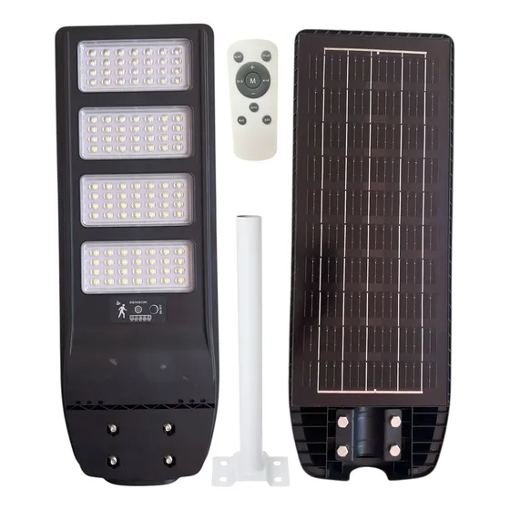 Lampara Luminaria Solar 200w Led Control Sensor Y Soporte