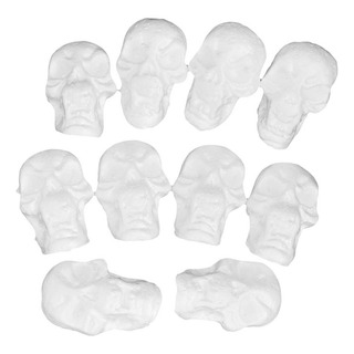 Nuevo 10 Peças De Volta Plana Halloween Crânio Isopor Espuma Nuevo 10 Peças De Volta Plana Halloween Crânio Isopor Espuma