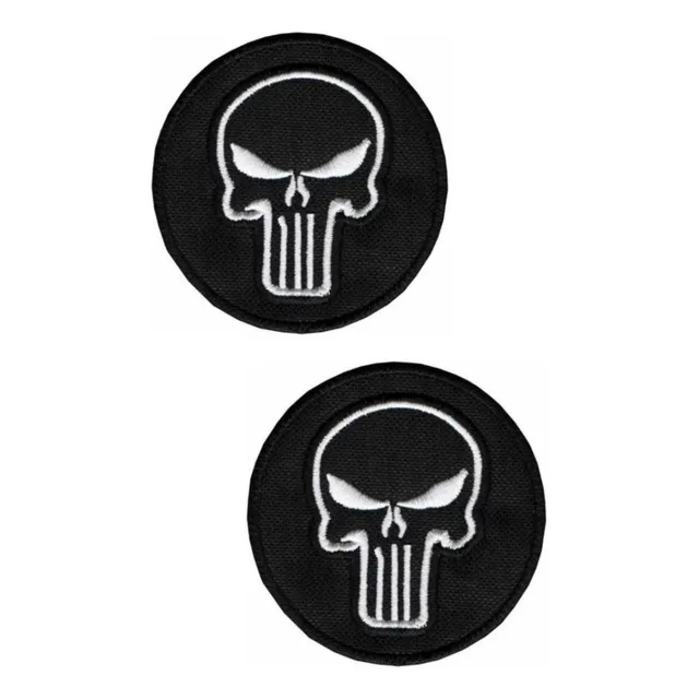 Kit Patch Caveira Justiceiro Bordado Redondo Personalizado