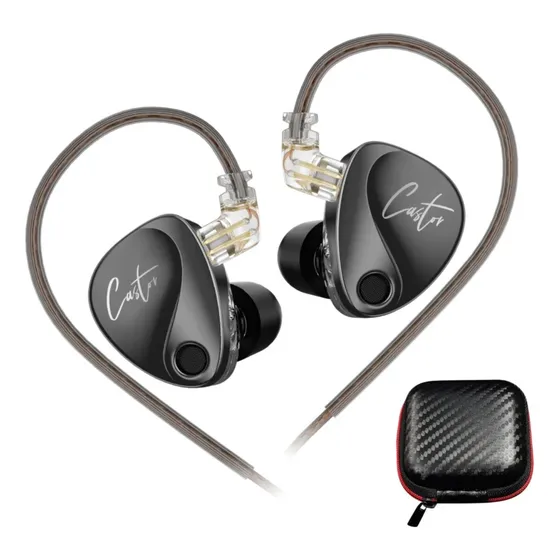 Fone De Alta Fidelidade Kz Castor Monitor De Palco + Case
