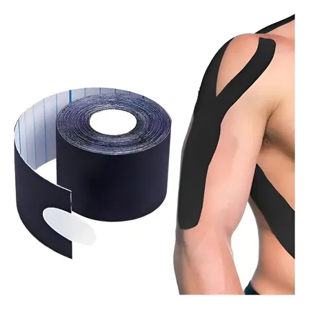 Fita Adesiva De Cinesiologia Kinesiology Tape 5mx5cm Azul Celeste Aleatório
