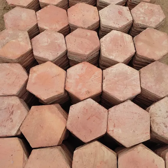 Caico Hexagonal Rústico Envejecido, Terracota, Ladrillo Piso
