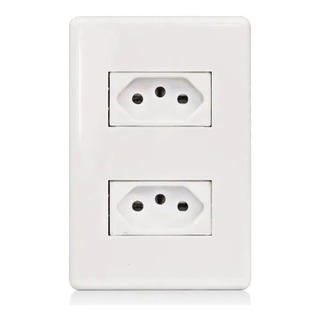 Conjunto Tomada Dupla 10a E 20a Branco Steck Stella Conjunto Tomada Dupla 10a E 20a Branco Steck Stella