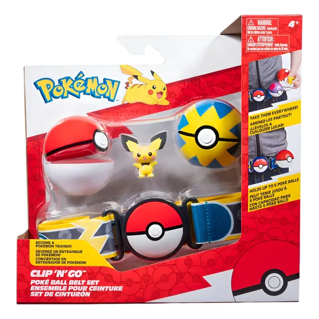 Pokemon Clip N Go Poke Ball Belt Set Cinturon Figura Pichu