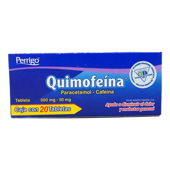 Quimofeína Paracetamol-cafeína 500 Mg/50 Mg Perrigo