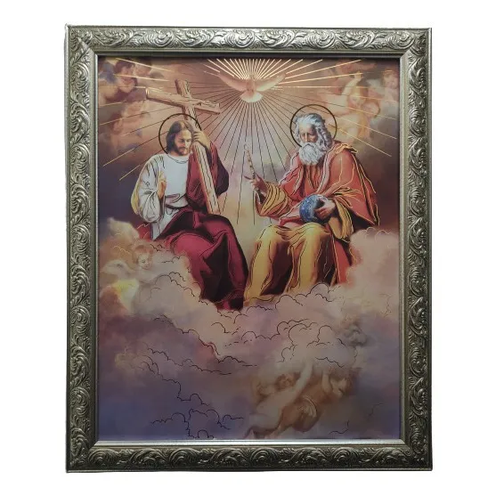 Santísima Trinidad Op 1 En Marco Plateado A 57 X 47 Cms