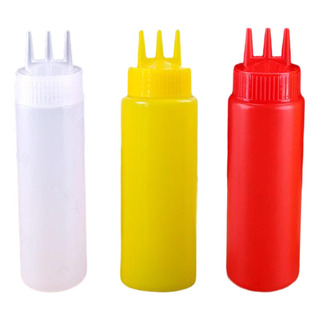 3x Botella De Ketchup Recargable Prensa Botella De 3 Colores 3x Botella De Ketchup Recargable Prensa Botella De 3 Colores