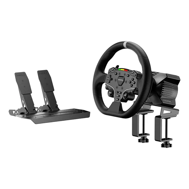 Paquete De Volante Y Pedales Moza R3 Para Pc Racing Simulato