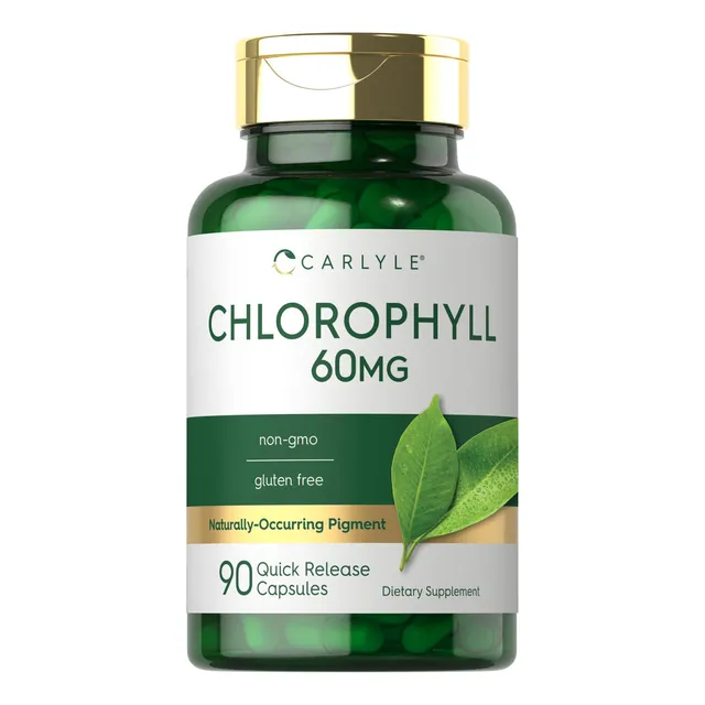 Suplemento de clorofila Carlyle, 90 cápsulas, 60 mg
