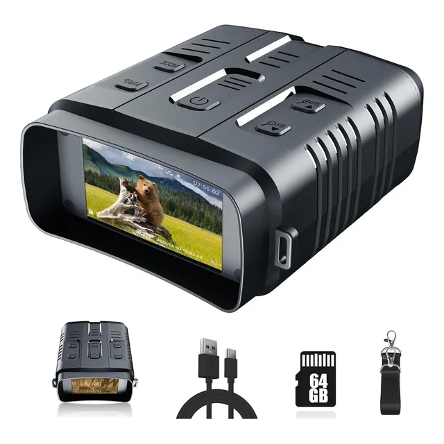 Binoculares De Visión Nocturna Recargables 4k 10x 11 Horas