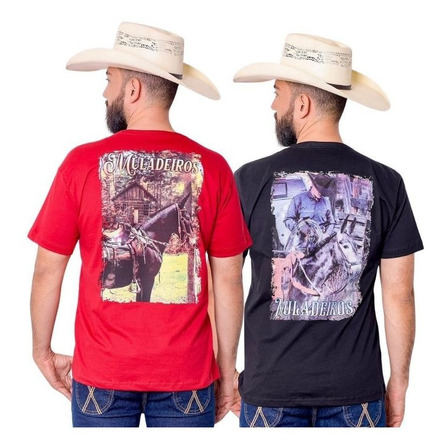 Kit 2 Camisetas Muladeiros Masculinas Country Jopper Bulls Kit 2 Camisetas Muladeiros Masculinas Country Jopper Bulls