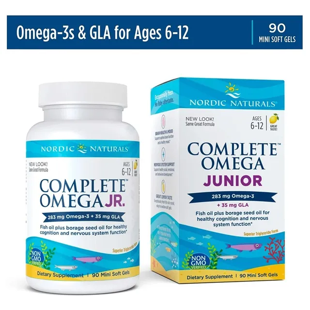 Nordic Naturals Omega Jr, Limón 90 Mini Geles Suaves 283 Mg