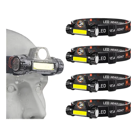 Pack X5 Linterna Frontal Recargable Foco Cabeza Linterna