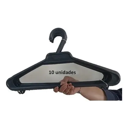 Ganchos Colgador Ropa 10 Unidades Negro