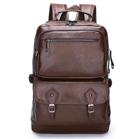 Mochila De Couro Executiva My Chair Notebook Masculina Feminina Viagem Escolar Luxo Faculdade Impermeável Usb Cor Marrom